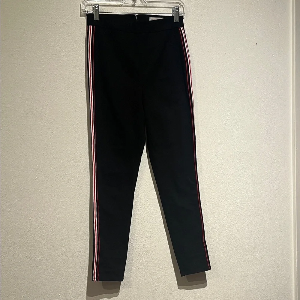 Urban Outfitters Black Pants with Red and White Pin Stripes Down the Legs - Picture 3 of 10